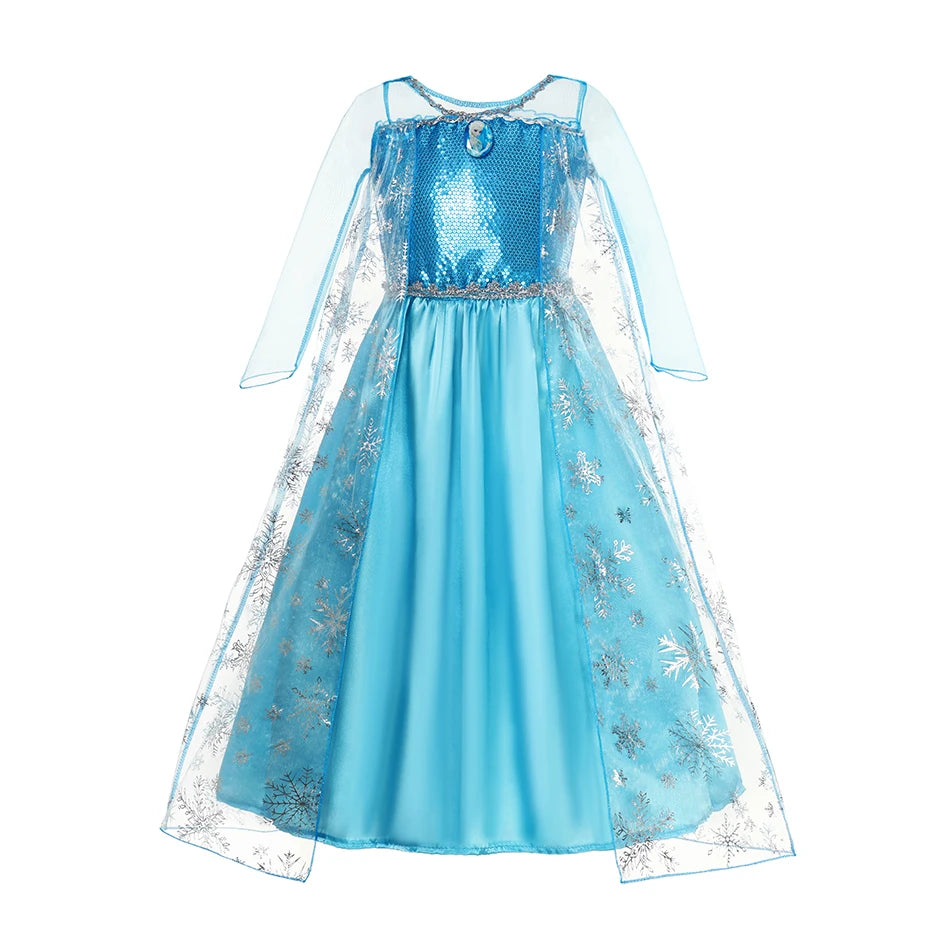 Girls Princess Dress Kid Cinderella Snow White Aurora Rapunzel Cinderella Halloween Costume Children Birthday Party Dress