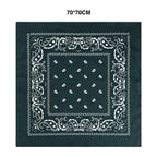 70CM Oversized Hip Hop Amoeba Cashew Cotton Square Bandana Scarf Headband Black Paisley Gifts For Men/Boys/Girls