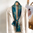 50 Color New Women Silk Feel Printed Design Scarf Shawl Fashion Luxury Long Narrow Small Silk Scarves Ladies Headband Headscarve