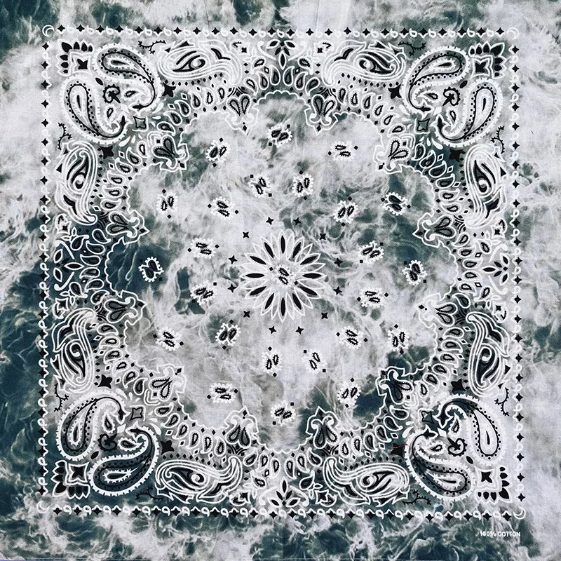 New Fashion Hip Hop 100% Cotton Bandana Square Scarf Gradient Color Paisley Headband Printed For Women/Men/Boys/Girls