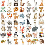50pcs Cute Book Paintings Animals Stickers Aesthetic Decal Water Bottles Helmet Luggage Skateboard Cute Graffiti Sticker
