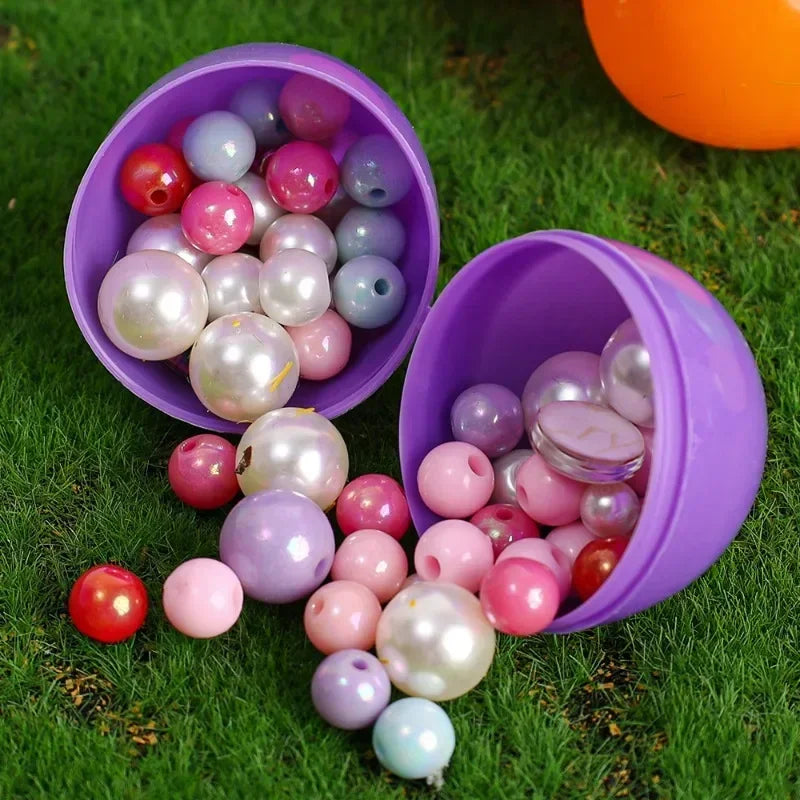10/50PCS Plastic Easter Eggs Fillable Plastic Egg Kids Toy Colorful Gift Packaging Box Easter Party Hunt Game DIY Craft Supplies