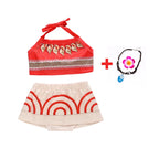 Disney New Moana Dress Costumes Kids Girl Cosplay Toddler Movie Ocean Adventure Infant Frock Halloween Party With Chick Clothes