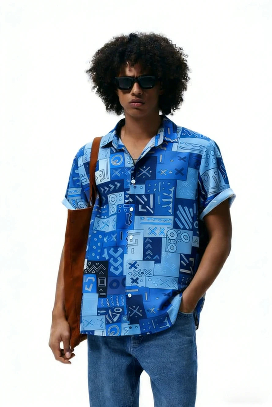 Men's Fashion Street Short-Sleeve Shirt High-Definition Pattern 3D Printed Shirt Hawaiian Outdoor Party Social Men's Clothing