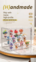 1/2/3/4PCS Acrylic Clear Display Storage Box for Fingures Foldable Display Case for Figurines Dolls Action Figure Organizer box