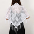 Fashion Lace Embrodiery  Tassel Triangle Scarf Women Headscarf Female Eid Summer Shawls Scarves Long Veil Floral Scarf Turban