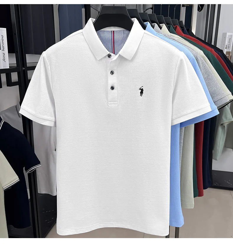 Men's 100% Cotton Polo Shirt – Short Sleeve Casual Golf & Business Shirt