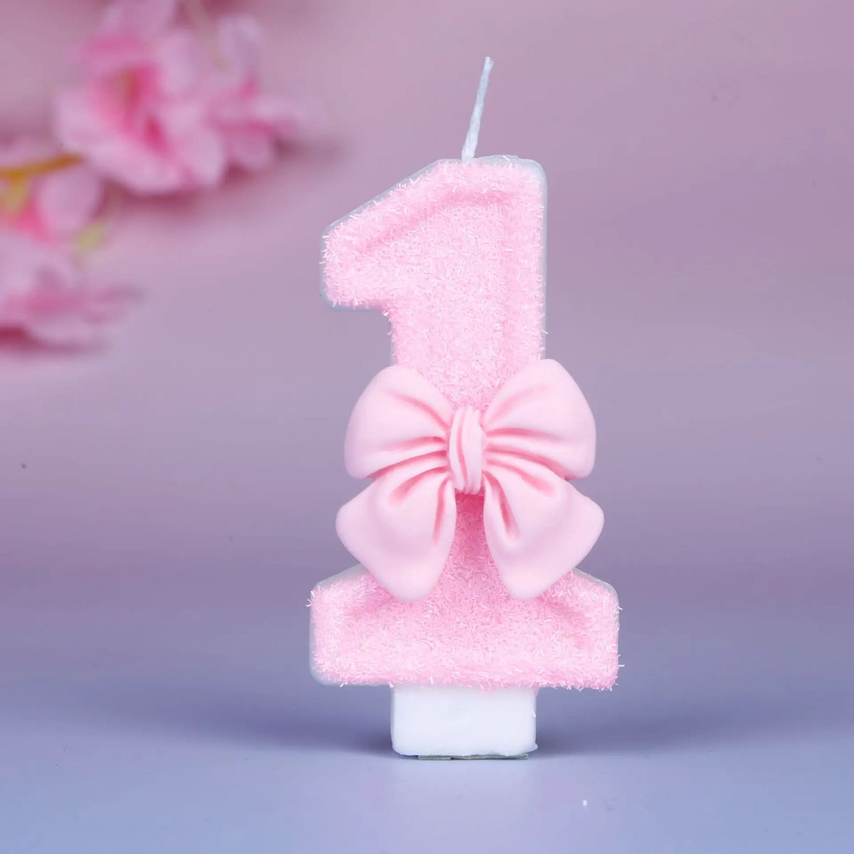 Creative digital candle new girl pink bow cute 0-9 birthday cake