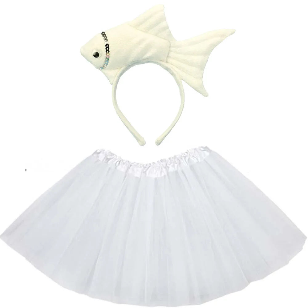 Animals  Children  Headband Tutu Skirt Tail Bow Kids  Girl Party Props Elephant Tiger Fox     Halloween Costume Cosplay