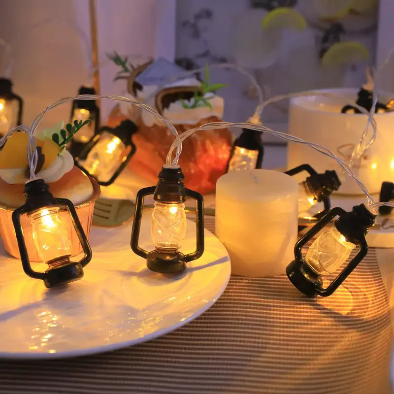 80 LED Vintage Lantern String Lights Christmas Halloween Decor