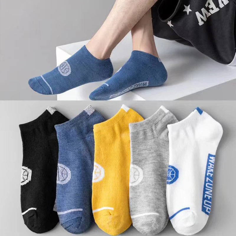 5 Pairs/Lot Socks Women's Short  Ankle Low Cut No-Show Foot Cute Bear Hearts Print  School Cotton  Breathable Set Casual Retro