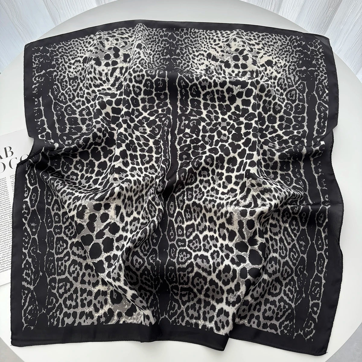 Luxury Floral Print Female Satin Neck Scarf Square Hair Scarves Foulard Head Band Shawls Wraps Neckerchief Bandana Women