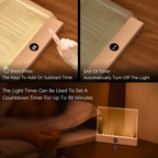 LED Book Light and Night Light 2 in 1, 3 Color Temperatures & Stepless Dimming, USB Rechargeable Reading Light with Timer for Ni
