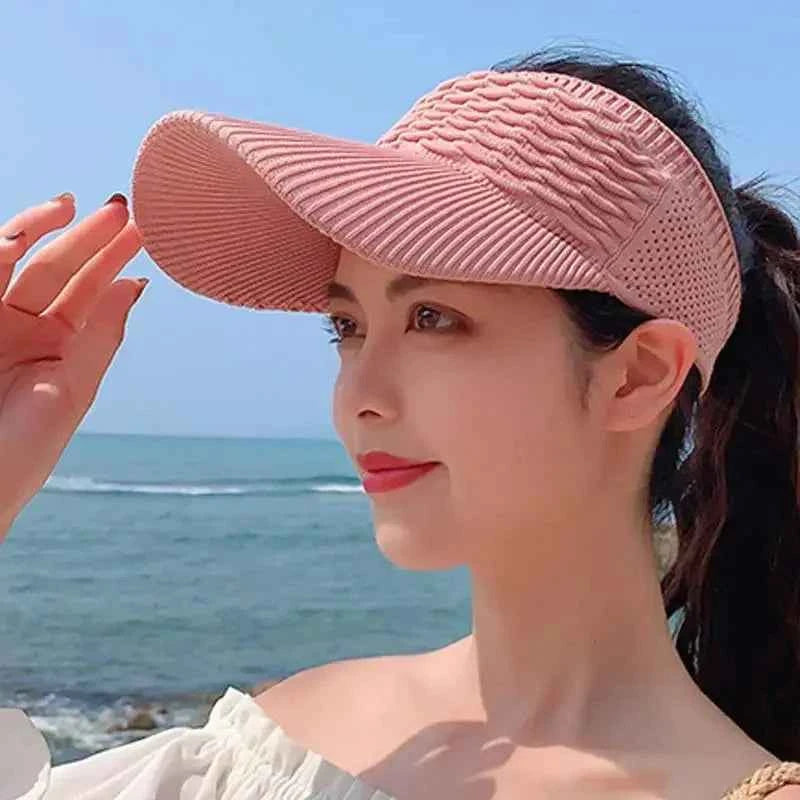 New Women Anti-UV Sun Hats Breathable Adjustable Empty Top Visor Caps for Men Tennis Golf Running Travel Beach Sport Outdoor Hat