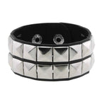 Punk Bracelets PU Leather Studded Bracelet Adjustable Goth Cuff Bracelet Gothic Rivet Buckle Wristband for Men Women Emo Jewelry