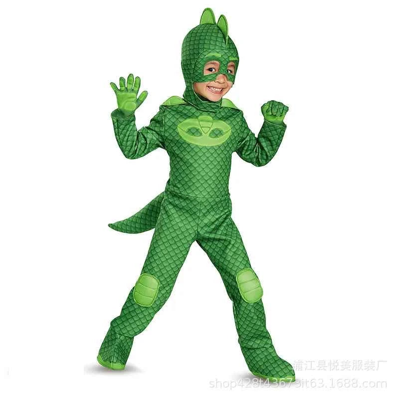 Kids Blue Anime Hero Costume – Pajama Suit with Mask
