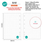 A7 50Sheets Loose Leaf Notebook Refill Spiral Binder Inner Page Weekly Monthly To Do Line Grid Inside Paper Stationery