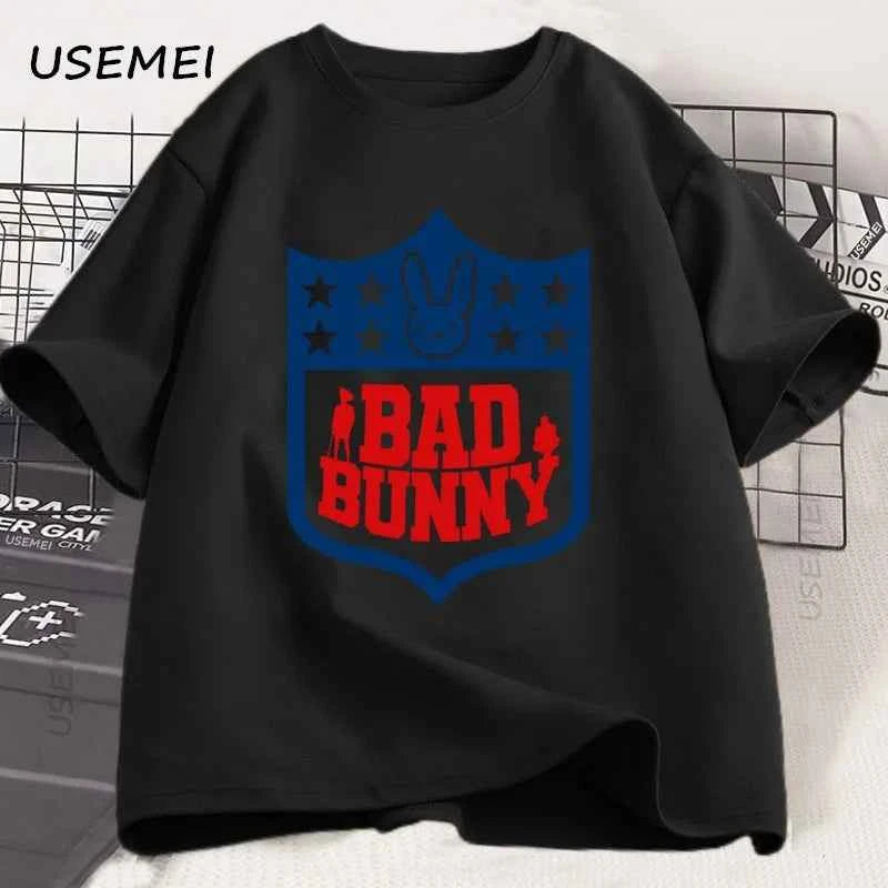 Bad Bunny Football Printed Tshirts Men Women Short Sleeeve Tshirt Printed Graphic T Shirts High Quality T-shirt Men's Clothes