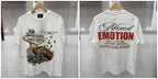 New MIXED-EMOTION Rhinestone cartoon printed pattern 100% cotton Men Women T-shirt Loose casual Shinning Diamond Tees Oversized Top