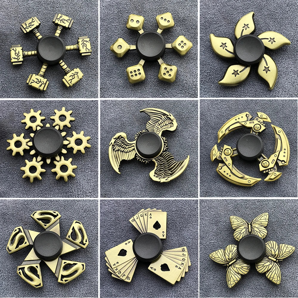 New Bronze Metal Alloy Fidget Spinner R188 Mute Bearing Hand Spinner Fingertip Gyro Stress Relief Toys Gifts