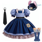Disney Baby Girls Cosplay Zootopia Judy Bunny Costume For Children carnival Festival Dress Rabbit Police Zoo Fancy Clothes 2026