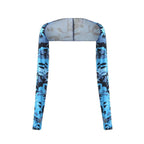 One-piece Ultra-thin Shawl Arm Sleeves Ice Silk Long Gloves Breathable Sun Protection Anti UV Hand Cover Warmer Outdoor Sports
