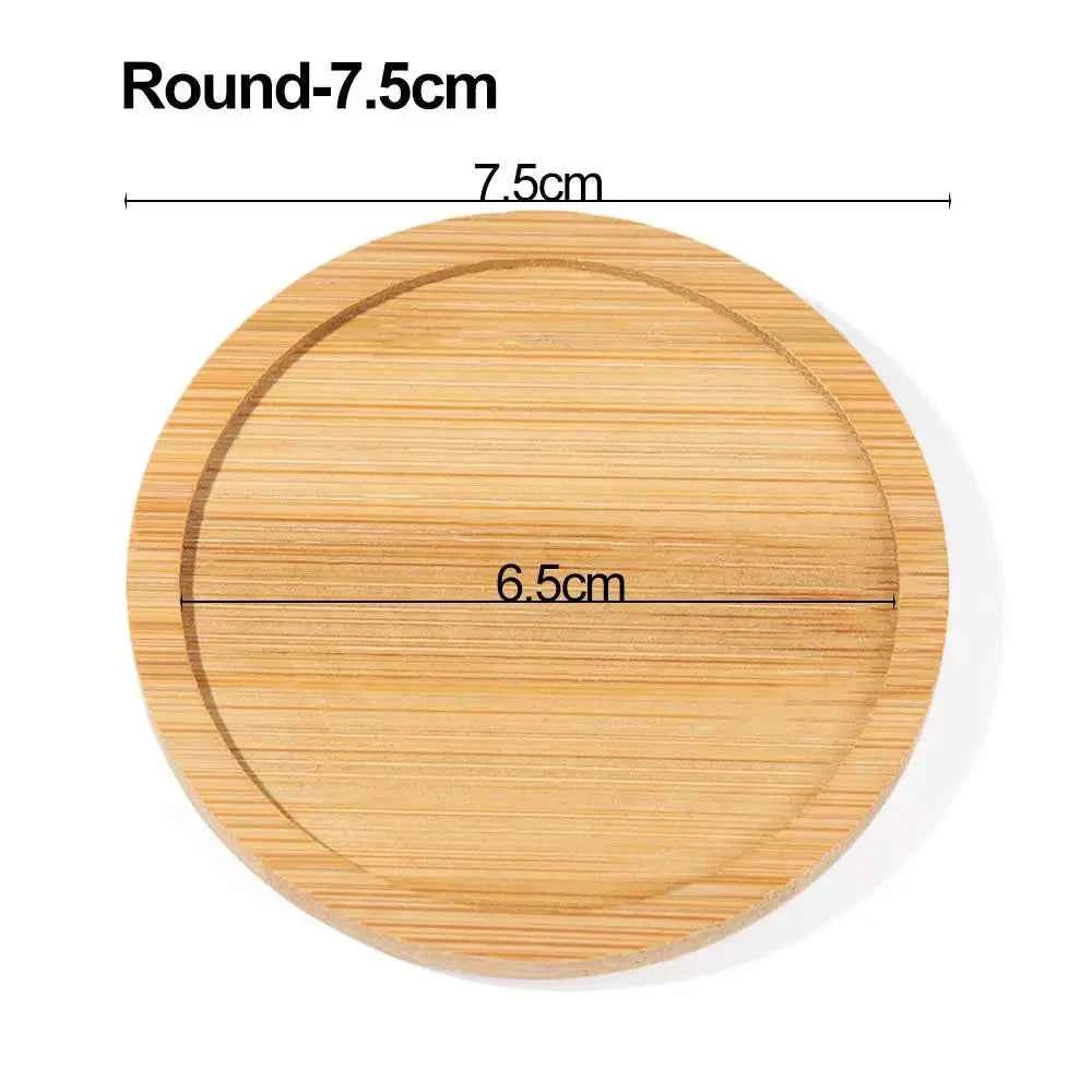Simple Style Home Decoration Succulents Bonsai Holder Round Square Flowerpot Base Hexagon Rectangle Bamboo Wood Tray