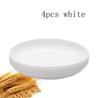 4/16pcs Plastic plates (9 inches in diameter) are reusable and suitable for home kitchens for snacks, snacks, desserts