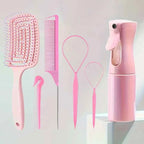 5/6 Pcs Comb Set Detangling Hair Brush Curly Hair Curved Rat Tail Comb Set Edge Hair Brush Curly Hair Brush Hair Salon Tools