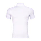 Mens Bodybuilding Sports Tight T-shirt Summer Compression Turtleneck Short Sleeve Gym Fitness Running Quick Dry Male Workout Top