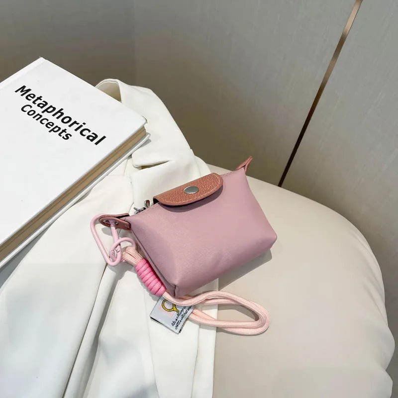 Hot Selling Exquisite Fashion Mini Handbag Wallet Simple Solid Color Ins Korean Style Storage Makeupbag Girl Women Birthday Gift