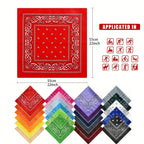 12pcs (unisex) polyester paisley batik bandana, all polyester hip hop street dance outdoor cycling scarf