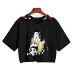 Demon Slayer T Shirt Nezuko Tshirt Women Kimetsu No Yaiba Crop Top Tees Japanese Anime Tanjirou Kamado Tops Manga T-shirt Female