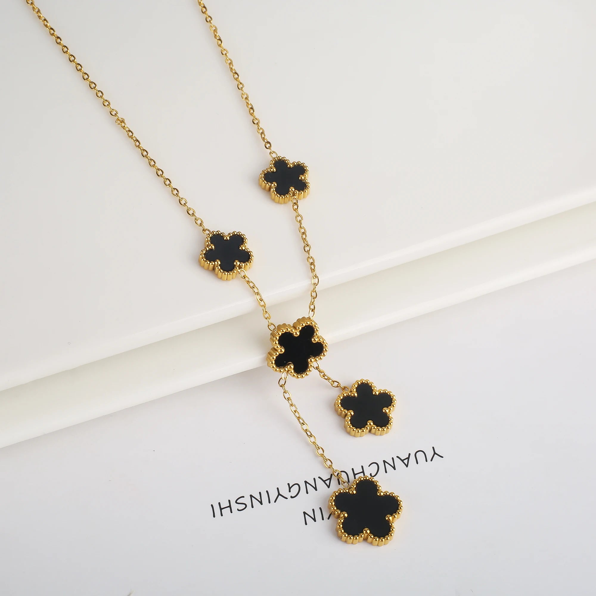 Hot Sale Stainless Steel Laser Five Leaf Flower Petal Adjustable Clover Bracelet Classic for Woman Girl Brand Jewelry Party Gift