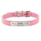 Personalized Dog Collar with Name Engraving – Anti-Lost PU Leather Collar for Dogs and Cats