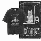 COOLMIND DB Cat Printed Cotton Acid Washed Exclusive Graphic Unisex T Shirt Cool Streetwear Men Tshirts Big Size Tee for Men