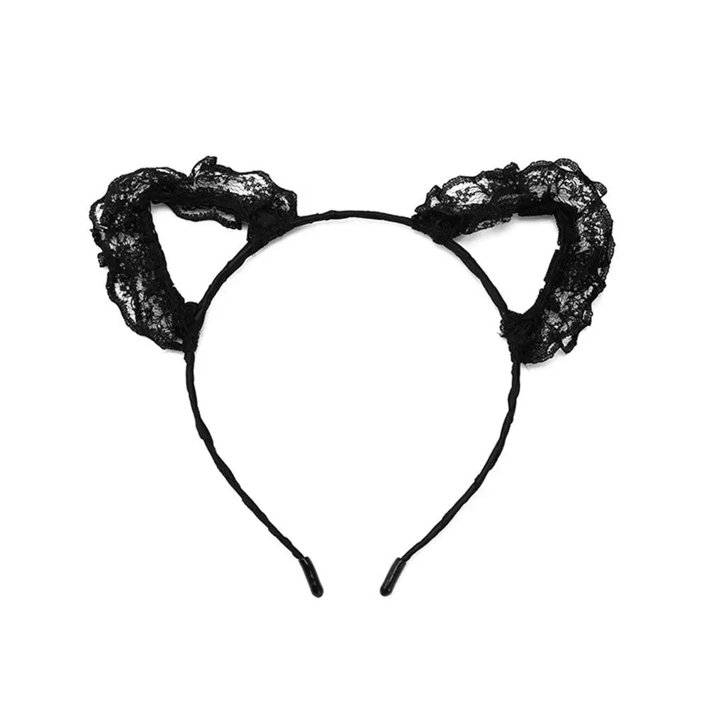 Cute Lace Black Cat Ears Headband Women Girls Hair Hoop Party Decoration Sexy Lovely Cosplay Halloween Costume Hair Accessories