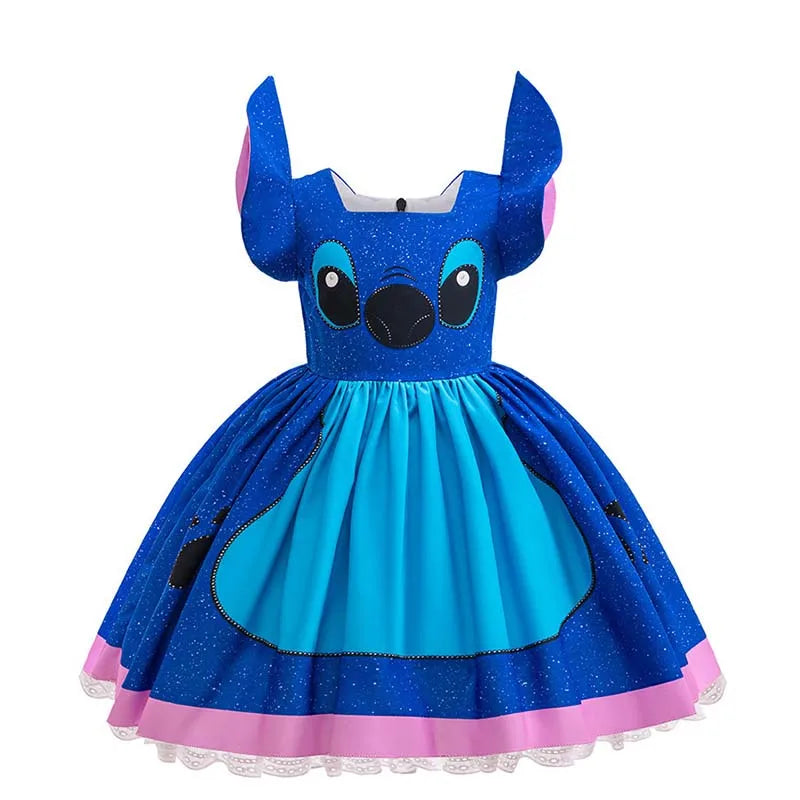 Girls Stitch Cosplay Dress – Cartoon Princess Costume Outfit