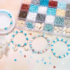Ocean Summer Friendship Bracelet Making Kit – DIY Clay Beads Set for Jewelry, Bracelets, Necklaces & Earrings