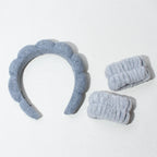 3PCS Stylish Washing Headband Set Wristbands Scrunchies Spa Bubble Headband for Washing Face Makeup Shower Skincare