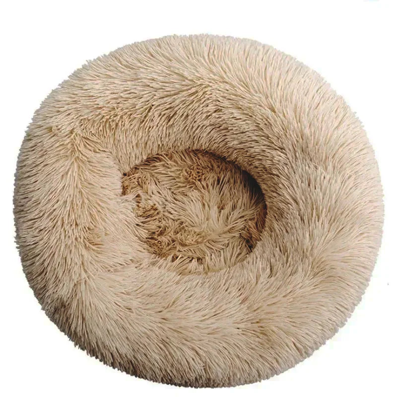 Round Plush Pet Bed for Large & Medium Dogs – Super Soft Cat Bed, Cozy Winter Warm Sleeping House