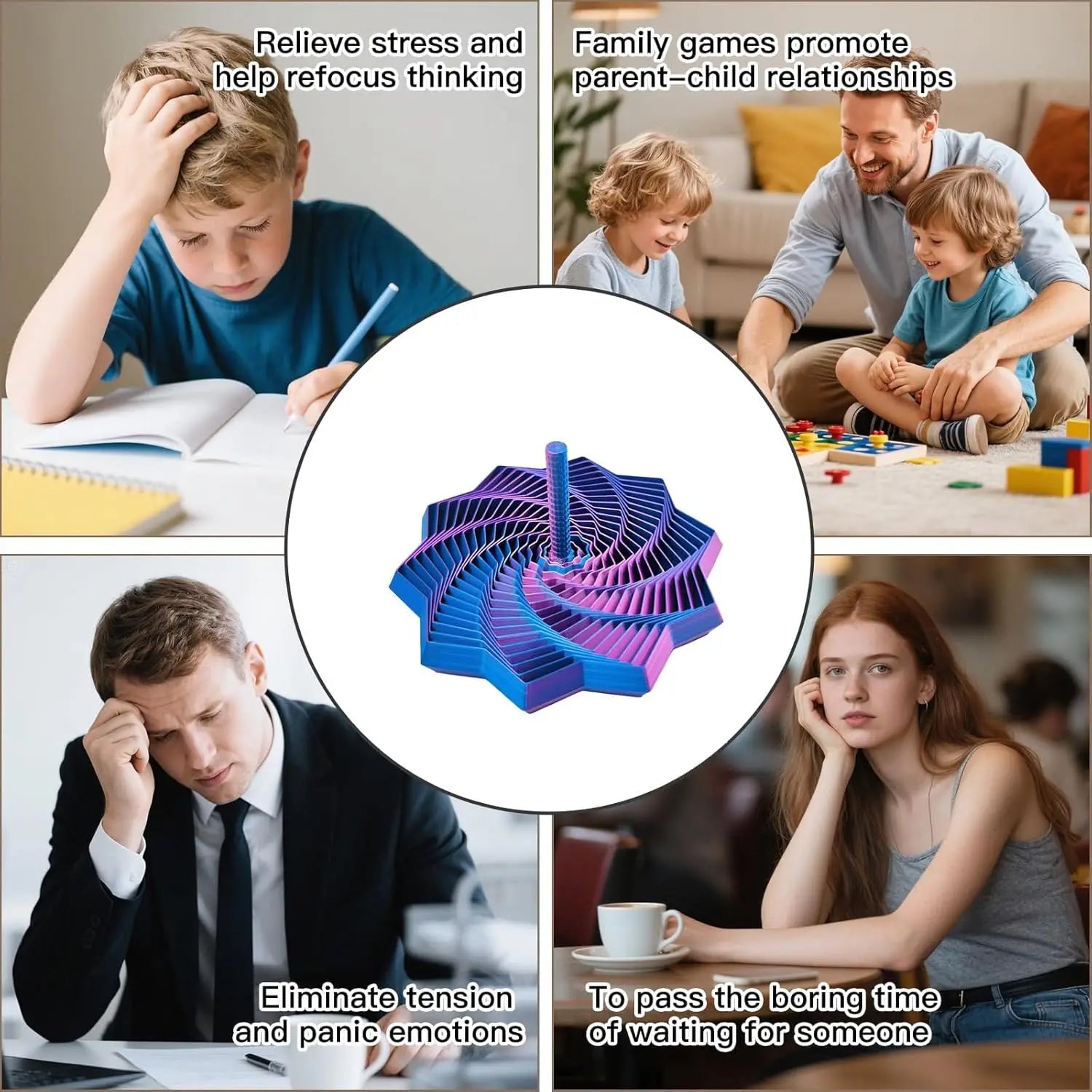 3D Printed Fidget Star Spinner – Sensory Stress Relief Toy