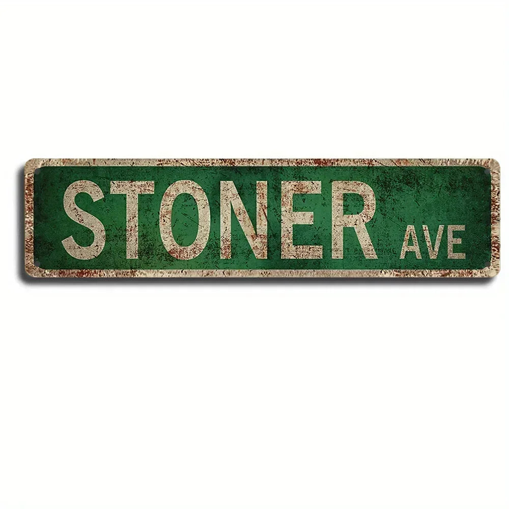 Vintage Country Retro Stoner Avenue Street Sign - 4''x16''/10cm*40cm - Great for Room, Home and Wall Decoration