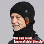 Outdoor Men’s Winter Knitted Bomber Hat – Plush Lined Peaked Cap with Earmuffs | Warm Faux Fur Cycling Hat for Cold Weather Protection