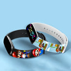 Mario Bros Digital Watch for Kids Waterproof Sport Wristband Luigi Princess Peach Yoshi Bowser Action Figures Children
