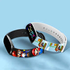 Mario Bros Digital Watch for Kids Waterproof Sport Wristband Luigi Princess Peach Yoshi Bowser Action Figures Children