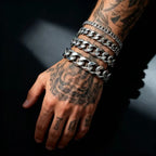 HNSP 3MM-15MM Thick 316L Stainless Steel Cuban Chain Bracelet For Men Hand Jewelry Punk Street Style Accessory PVD Electroplat