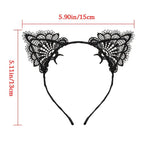 Cute Lace Black Cat Ears Headband Women Girls Hair Hoop Party Decoration Sexy Lovely Cosplay Halloween Costume Hair Accessories