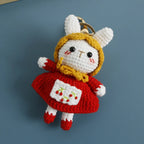 Cute Rabbit Crochet Keychain Handmade Bunny Bag Charm