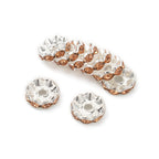 30pcs/lot 12mm Wave Side Rhinestone Spacer Beads Colorful Crystal Metal Rondelle for Jewelry Making Diy Crafts Accessories